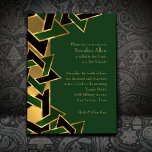 Bar Mitzvah Gold Green Black Star of David  Invitation<br><div class="desc">Bar Mitzvah Gold Green Black Star of David 
Bar Mitzvah and Bat Mitzvah invitation sets designed by Umua. Printed and shipped by Zazzle or its partners.</div>