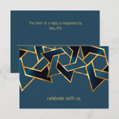Bar Mitzvah Gold Navy Blue Star of David