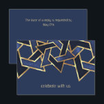 Bar Mitzvah Gold Navy Blue Star of David Invitation<br><div class="desc">Designed by Carrie Fink.  Printed and shipped by Zazzle or their partners.</div>