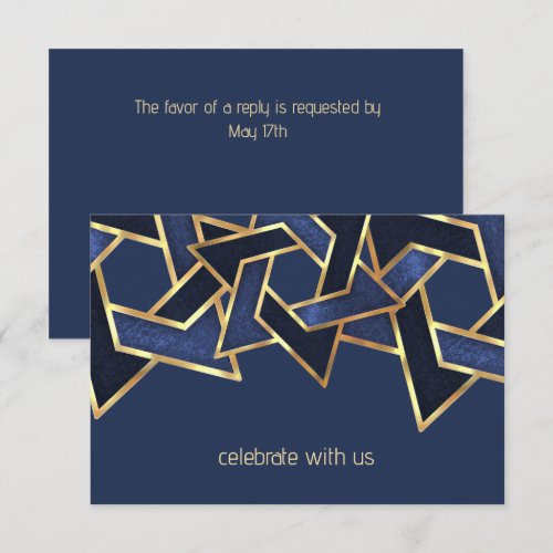 Bar Mitzvah Gold Navy Blue Star of David