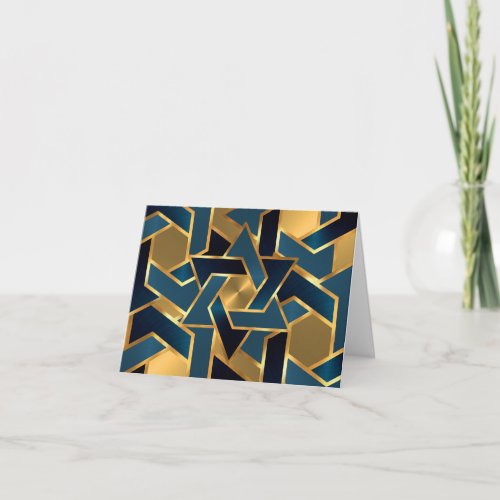 Bar Mitzvah Gold Navy Blue Star of David