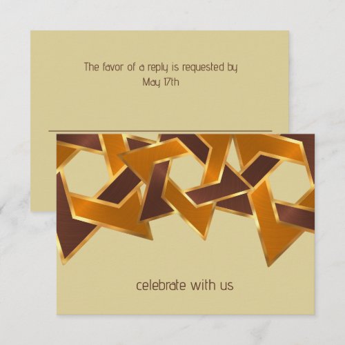 Bar Mitzvah Gold Orange Brown Star of David