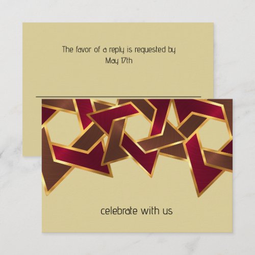 Bar Mitzvah Gold Red Brown Star of David