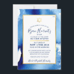 BAR MITZVAH gold star blue watercolor invite RYAN<br><div class="desc">by kat massard >>> kat@simplysweetPAPERIE.com <<< - - - - - - - - - - - - - - - - - - - - - - - Love the design, but would like to see some changes - another color scheme, product, add a photo or adapted for a...</div>