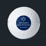 Bar Mitzvah Golf Ball Favors Blue Gray<br><div class="desc">Golf Ball Bar Mitzvah Save the Dates and Favors in modern and minimalist blue and silver gray personalized with your name and party date and a Star of David at the top. Background and font colors can be changed to match your event color theme,  just click "customize further".</div>
