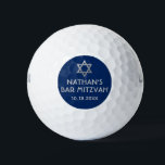 Bar Mitzvah Golf Ball Favors Blue Gray<br><div class="desc">Golf Ball Bar Mitzvah Save the Dates and Favors in modern and minimalist blue and silver gray personalized with your name and party date and a Star of David at the top. Background and font colors can be changed to match your event color theme,  just click "customize further".</div>
