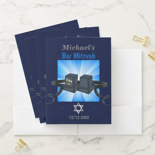 Bar Mitzvah gratitude to your guests with this Pocket Folder