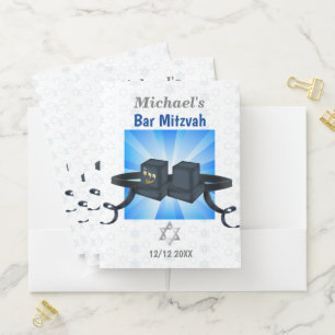 Bar Mitzvah, gratitude to your guests with this Pocket Folder