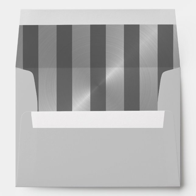 Bar Mitzvah Gray and Silver Stripe Star of David Envelope (Back (Bottom))