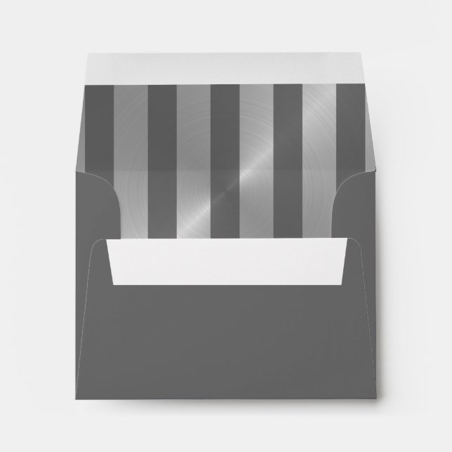 Bar Mitzvah Gray and Silver Stripe Star of David Envelope (Back (Bottom))