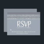 Bar Mitzvah Gray Silver Tallit Script Bold Modern RSVP Card<br><div class="desc">Be proud, rejoice and celebrate this milestone of your favorite Bar Mitzvah with this cool, unique, modern, personalized RSVP insert card for your event! . Bold, white script typography, Star of David, and a soft gray and silver glitter striped tallit inspired graphic overlay a simple, lighter soft gray background. Personalize...</div>