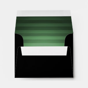 Bar Mitzvah Green and Black Horizontal Stripes Envelope