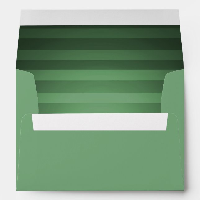 Bar Mitzvah Green and Black Horizontal Stripes Envelope (Back (Bottom))