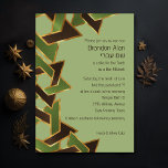 Bar Mitzvah Green Gold Brown Invitation<br><div class="desc">Bar Mitzvah Green Gold Brown
Bar Mitzvah and Bat Mitzvah invitation sets designed by Umua. Printed and shipped by Zazzle or its partners.</div>