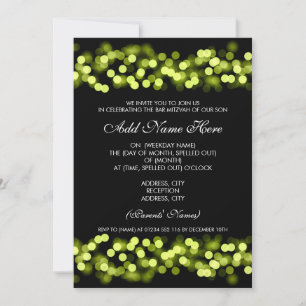 Bar Mitzvah Green Hollywood Glam Invitation