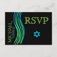 Bar Mitzvah Green Prayer Shawl RSVP