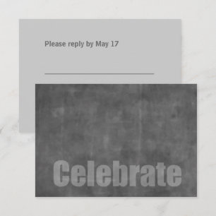 Bar Mitzvah Grunge Gray RSVP Card