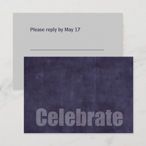 Bar Mitzvah Grunge Plum RSVP Card