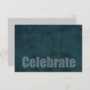 Bar Mitzvah Grunge Teal RSVP Card