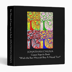 Bar Mitzvah Guest Sign-In Book : Mazel Tov Wishes 3 Ring Binder
