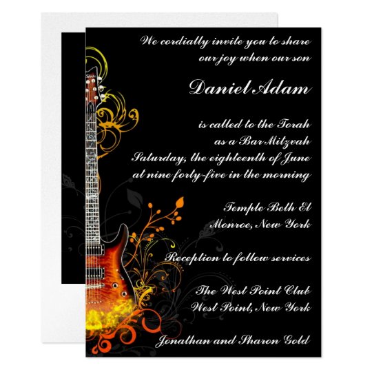 Bar Mitzvah Guitar Invitation