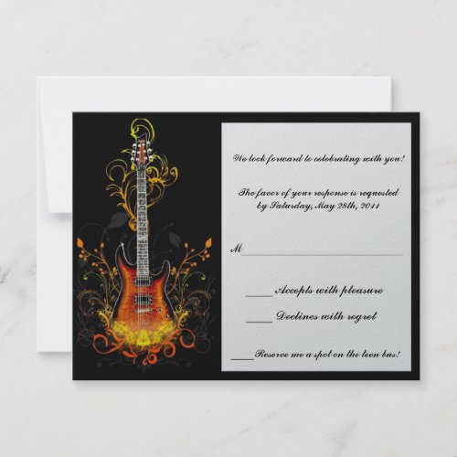 bar mitzvah guitar response card