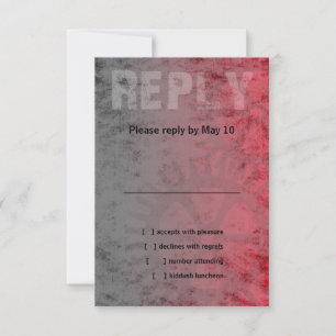 Bar Mitzvah Industrial Grunge RSVP Card