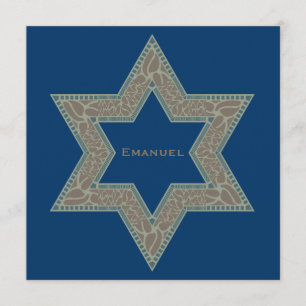 Bar Mitzvah Invitation Emanuel Star David Gold