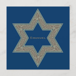 Bar Mitzvah Invitation Emanuel Star David Gold