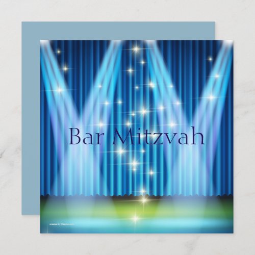 Bar Mitzvah Invitation Lighted Stage Invitation