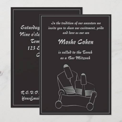 Bar Mitzvah Invitation - Reading the Torah | Zazzle