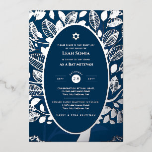 Bar Mitzvah Invitation REAL FOIL Tree of Life Gold Foil Invitation