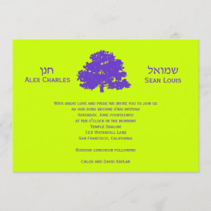 Bar Mitzvah Invitation Twins Tree of Life