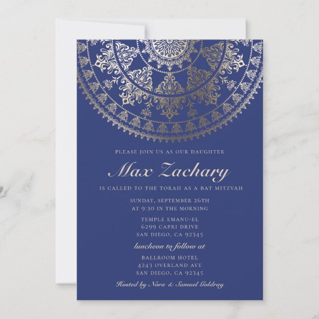 Bar Mitzvah Invitations Gold Foil (Front)