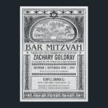 Bar Mitzvah Invitations Vintage Mystical<br><div class="desc">Bar Mitzvah Invitations Vintage Mystical | Black & White</div>