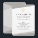 BAR MITZVAH INVITE simple modern cool gray<br><div class="desc">by kat massard >>> www.simplysweetPAPERIE.com <<< A simple, yet classy design for your son's BAT MITZVAH celebration. Wow your friends and family with this little number ;D Setup as a template it is simple for you to add your own details, add your photo or hit the customize button and you...</div>