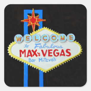 Bar Mitzvah Las Vegas personalized Max Square Sticker