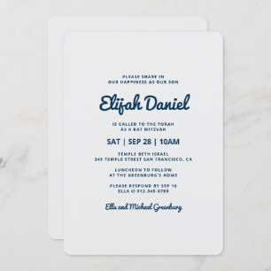 Bar Mitzvah Modern and Simple Invitation