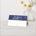 BAR MITZVAH modern blue watercolor gold writing Place Card<br><div class="desc">by kat massard >>> kat@simplysweetPAPERIE.com <<< An on trend, cute design for your Event Reception PLACE CARDS. Hand write guests names and add table number TIP :: 1. To change/move graphics & fonts and add more text - hit the "customise it" button - - - - - - - -...</div>