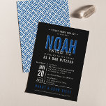 BAR MITZVAH modern bold block royal blue black Invitation<br><div class="desc">by kat massard >>> WWW.SIMPLYSWEETPAPERIE.COM <<< - - - - - - - - - - - - CONTACT ME to help with balancing your type perfectly Love the design, but would like to see some changes - another color scheme, product, add a photo or adapted for a different occasion...</div>