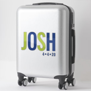 BAR MITZVAH modern bold block type navy blue green Sticker