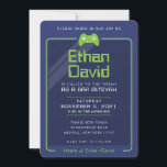 BAR MITZVAH modern gamer control navy neon green 2 Invitation<br><div class="desc">by kat massard >>> WWW.SIMPLYSWEETPAPERIE.COM <<< - - - - - - - - - - - - - - - - - - - - - - - - The perfect design for a "Gaming Themed" BAR or BAT MITZVAH celebration Love the design, but would like to see some...</div>