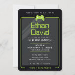 BAR MITZVAH modern gaming controls black green Invitation<br><div class="desc">by kat massard >>> WWW.SIMPLYSWEETPAPERIE.COM <<< - - - - - - - - - - - - - - - - - - - - - - - - The perfect design for a "Gaming Themed" BAR or BAT MITZVAH celebration Love the design, but would like to see some...</div>