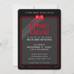 BAR MITZVAH modern gaming controls cool black red Invitation<br><div class="desc">by kat massard >>> WWW.SIMPLYSWEETPAPERIE.COM <<< - - - - - - - - - - - - - - - - - - - - - - - - The perfect design for a "Gaming Themed" BAR or BAT MITZVAH celebration Love the design, but would like to see some...</div>