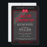 BAR MITZVAH modern gaming controls cool black red Invitation<br><div class="desc">by kat massard >>> WWW.SIMPLYSWEETPAPERIE.COM <<< - - - - - - - - - - - - - - - - - - - - - - - - The perfect design for a "Gaming Themed" BAR or BAT MITZVAH celebration Love the design, but would like to see some...</div>