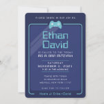 BAR MITZVAH modern gaming controls navy aqua blue Invitation<br><div class="desc">by kat massard >>> WWW.SIMPLYSWEETPAPERIE.COM <<< - - - - - - - - - - - - - - - - - - - - - - - - The perfect design for a "Gaming Themed" BAR or BAT MITZVAH celebration Love the design, but would like to see some...</div>