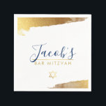 BAR MITZVAH modern luxe gilded gold navy blue Napkins<br><div class="desc">by kat massard >>> WWW.SIMPLYSWEETPAPERIE.COM <<<</div>