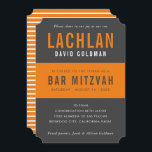 BAR MITZVAH modern minimal typography gray orange Invitation<br><div class="desc">by kat massard >>> WWW.SIMPLYSWEETPAPERIE.COM <<< CONTACT ME for custom wording or to add any lines in Hebrew Love the design, but would like to see some changes - another color scheme, product, add a photo or adapted for a different occasion - no worries simply contact me - I am...</div>