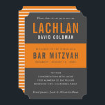 BAR MITZVAH modern minimal typography gray orange Invitation<br><div class="desc">by kat massard >>> WWW.SIMPLYSWEETPAPERIE.COM <<< CONTACT ME for custom wording or to add any lines in Hebrew Love the design, but would like to see some changes - another color scheme, product, add a photo or adapted for a different occasion - no worries simply contact me - I am...</div>