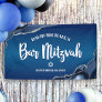 Bar Mitzvah Modern Navy Blue Ombre Agate Script Banner